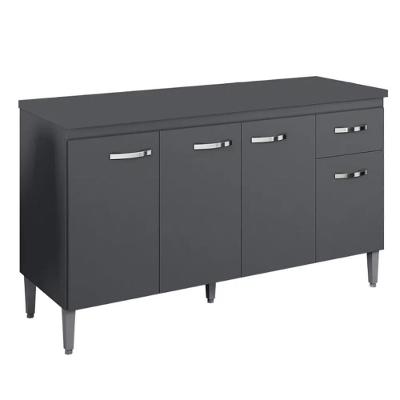 Balcão Pia Gabriela 150cm Cinza Com Tampo Mdp - Ajl Móveis Cinza