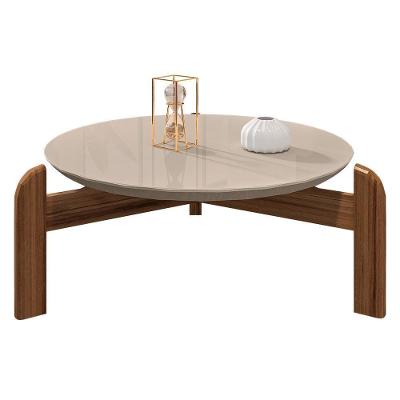 Mesa De Centro Lizz Redonda Off White-cedro - Casa D Off White-cedro
