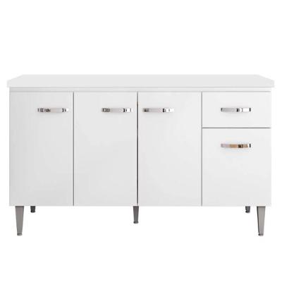 Balcão Pia Gabriela 150cm Branco Com Tampo Mdp - Ajl Móveis Branco