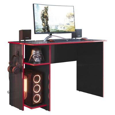 Mesa Para Computador Gamer 3875 Preto Fosco-vermelho - Qmovi Preto Fosco-vermelho