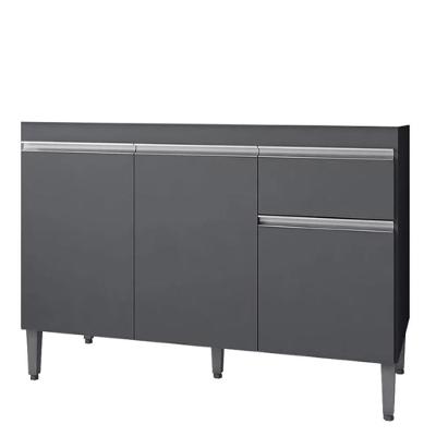 Balcão Pia Tatiane 118cm 3 Portas Cinza Sem Tampo - Ajl Móveis Cinza