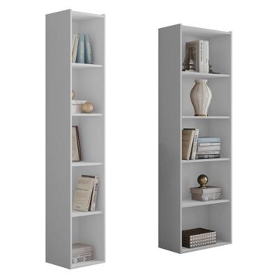 Kit Estante Livreiro Janaina E Luiza Com Prateleiras Branco - Ajl Móveis Branco