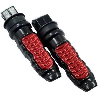 Pedaleira Esportiva De Moto Universal - Par Em Alumínio Cromado Para Diversas Marcas E Modelos Cor:vermelho