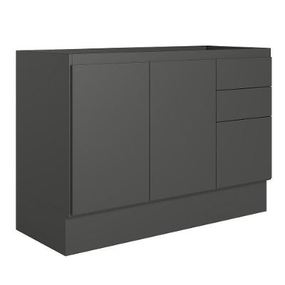Balcão De Cozinha Acácia Touch 120cm Chumbo Com Rodapé E Sem Tampo - Nicioli Chumbo