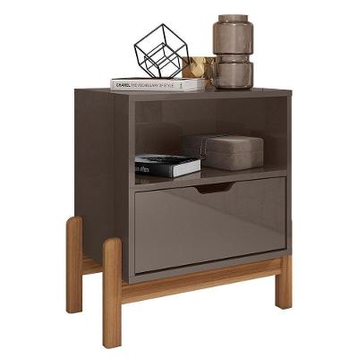 Mesa De Cabeceira Antares 1 Gaveta Cinza Pérola - Casa D Cinza Pérola