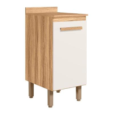 Balcão De Cozinha Intenza 40cm Freijó-off White Cristal Com Tampo Mdp - Nicioli Freijó-off White Cristal