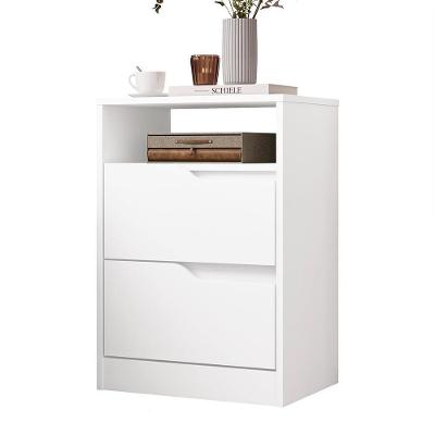 Mesa De Cabeceira Sole 2 Gavetas Flex Branco Fosco - Móveis Albatroz Branco Fosco