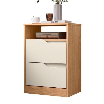 Mesa De Cabeceira Sole 2 Gavetas Flex Off White-freijó - Móveis Albatroz Off White-freijó