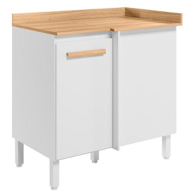 Balcão De Cozinha Intenza Canto Reto Branco Com Tampo Mdp - Nicioli Branco