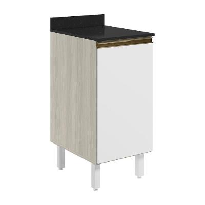 Balcao Com Tampo 1 Porta 40 Cm Mdf 12218 Bianco Toq Branco Uv Nicioli