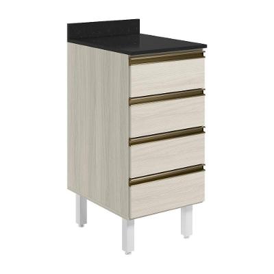 Balcao Com Tampo 4 Gavetas 40 Cm Mdf 16410 Bianco Toq Bianco Toq Nicioli