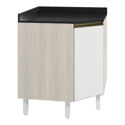 Balcao Canto Obliquo Tampo Mdf Kali 12222 Bianco Toq Branco Uv Nicioli