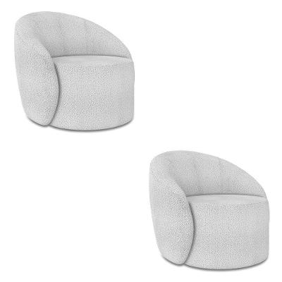 Poltrona Orgânica Kit 2 Lua Bouclê Cinza D03 - D'rossi
