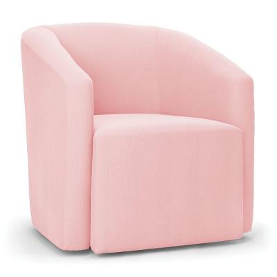 Poltrona Decorativa Orgânica Stella Max Suede Rosa Bebê D03 - D'rossi