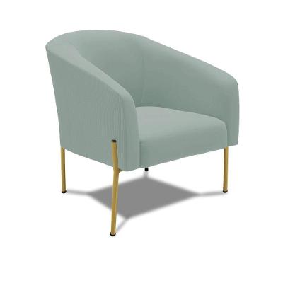 Poltrona Decorativa Pé De Ferro Dourado Stella Cotelê Ext/veludo Menta D03 - D'rossi