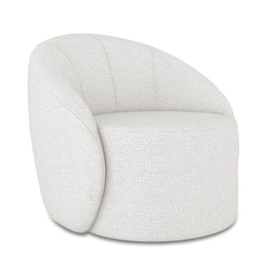 Poltrona Decorativa Orgânica Lua Linho Cinza D03 - D'rossi