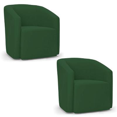 Poltrona Decorativa Orgânica Kit 2 Stella Max Veludo Verde D03 - D'rossi