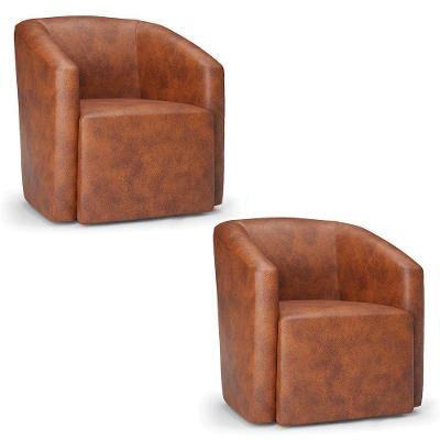 Poltrona Decorativa Orgânica Kit 2 Stella Max Sintético Pu Nozes D03 - D'rossi
