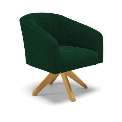 Poltrona Decorativa Giratória Ma30 Stella Bouclê Verde - D'rossi