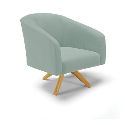 Poltrona Decorativa Giratória Ma30 Stella Cotelê Int/veludo Menta D03 - D'rossi
