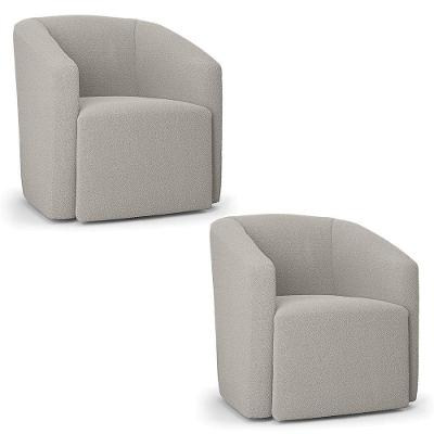 Poltrona Decorativa Orgânica Kit 2 Stella Max Bouclê Cinza D03 - D'rossi