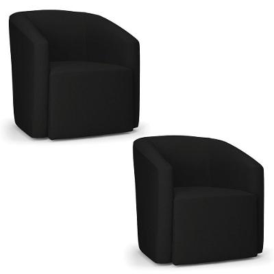 Poltrona Decorativa Orgânica Kit 2 Stella Max Linho Preto D03 - D'rossi