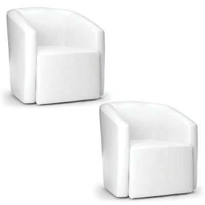 Poltrona Decorativa Orgânica Kit 2 Stella Max Sintético Pu Branco D03 - D'rossi