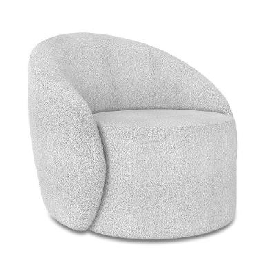 Poltrona Decorativa Orgânica Lua Bouclê Cinza D03 - D'rossi