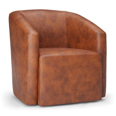 Poltrona Decorativa Orgânica Stella Max Sintético Pu D03 - D'rossi Cor Nozes