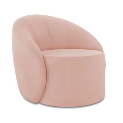 Poltrona Decorativa Orgânica Lua Veludo Rosê D03 - D'rossi