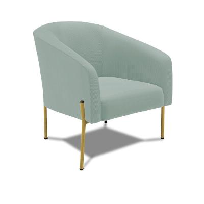Poltrona Decorativa Pé De Ferro Dourado Stella Cotelê Int/veludo Menta D03 - D'rossi