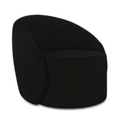 Poltrona Decorativa Orgânica Lua Veludo Preto D03 - D'rossi