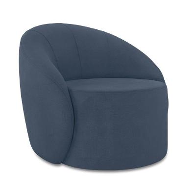 Poltrona Decorativa Orgânica Lua Suede Azul Marinho D03 - D'rossi