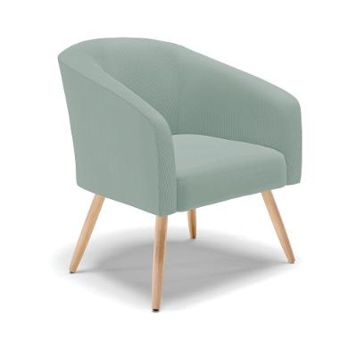 Poltrona Decorativa Pé Palito Natural Stella Cotelê Int/veludo Menta D03 - D'rossi