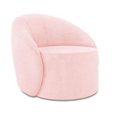 Poltrona Decorativa Orgânica Lua Suede Rosa Bebê D03 - D'rossi