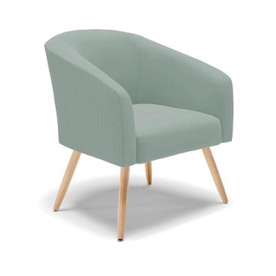 Poltrona Decorativa Pé Palito Natural Stella Cotelê Ext/veludo Menta D03 - D'rossi