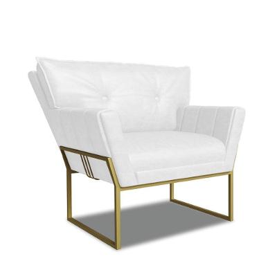 Poltrona Sala De Estar Industrial Dour Anitta Sintético Pu Branco D03 - D'rossi