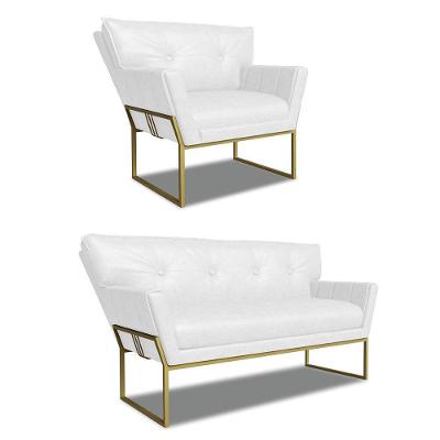 Namoradeira E Poltrona Industrial Dour Anitta Sintético Pu Branco D03 - D'rossi
