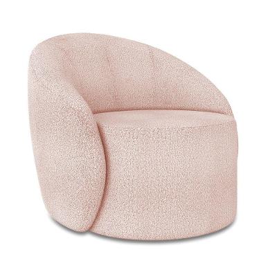 Poltrona Decorativa Orgânica Giratória Lua Bouclê Rosê D03 - D'rossi