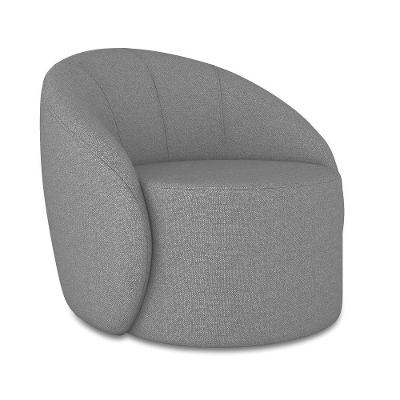 Poltrona Decorativa Orgânica Giratória Lua Linho Grafite D03 - D'rossi