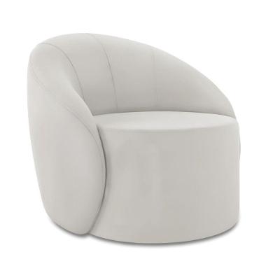 Poltrona Decorativa Orgânica Giratória Lua Veludo Cinza D03 - D'rossi