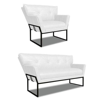Namoradeira E Poltrona Industrial Pto Anitta Sintético Pu Branco D03 - D'rossi
