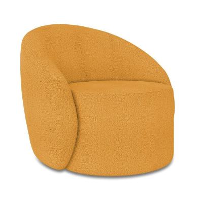Poltrona Decorativa Orgânica Giratória Lua Bouclê Mostarda D03 - D'rossi