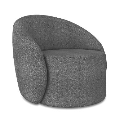 Poltrona Decorativa Orgânica Giratória Lua Bouclê Grafite D03 - D'rossi