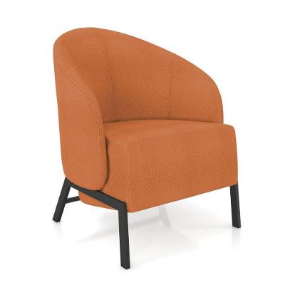 Poltrona Sala De Estar Base Industrial Luar Bouclê Terracota K01 - D'rossi