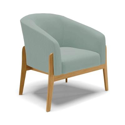 Poltrona Decorativa Base Madeira Stella Cotelê Ext/veludo Menta D03 - D'rossi