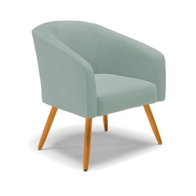 Poltrona Decorativa Pé Palito Castanho Stella Cotelê Int/veludo Menta D03 - D'rossi