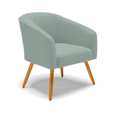 Poltrona Decorativa Pé Palito Castanho Stella Cotelê Ext/veludo Menta D03 - D'rossi