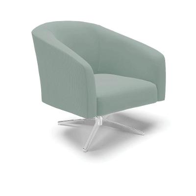 Poltrona Decorativa Giratória Cromada Stella Cotelê Ext/veludo Menta D03 - D'rossi