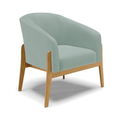 Poltrona Decorativa Base Madeira Stella Cotelê Int/veludo Menta D03 - D'rossi